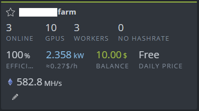 HiveOS - Farm - No Hashrate