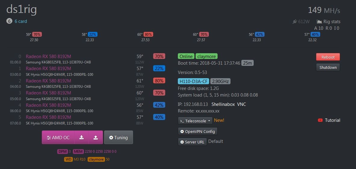 Hive os как узнать какая карта реджекты